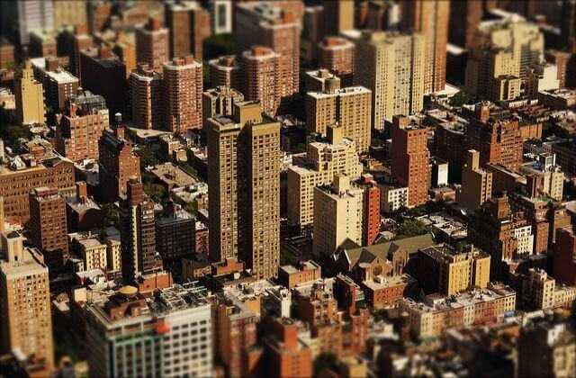 A model of a downtown cityscape<script async src=