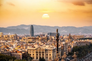 The view of Barcelona, Spain.